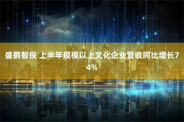 盛鹏智投 上半年规模以上文化企业营收同比增长74%